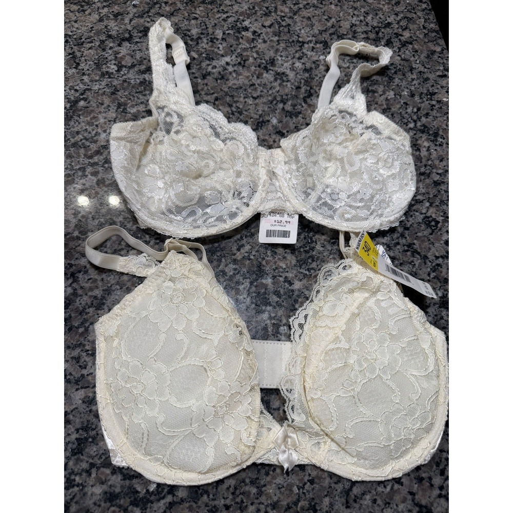Vintage NOS 90s Warners Cabernet Lace Bra Lot 34D NWT Deadstock